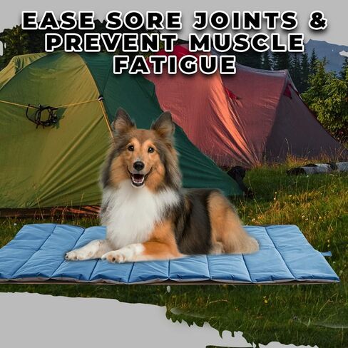 Waterproof Indoor Outdoor Dog Mat with Carry Bag, Washable Lightweight 43" x 26" Portable Travel Pad for Pet – Durable, Plush, Thick, Heavy Duty Floor or Crate Cushion for Sleeping Inside, Outside in Kuwait