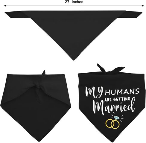 MiCa Direct My Humans are Getting Married She Said Yes Dog Bandana - Wedding Engagement Photos - Pet Scarf Accessories - Pet Accessories for Dog Lovers - 2 PCS in Kuwait