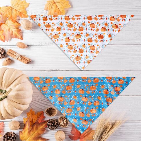 Fall Dog Cat Bandana,Thanksgiving Turkey Spice Pumpkin Bandana for Small Medium Large Dogs Pets Puppies (Small) in Saudi Arabia