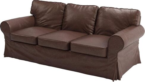 The Ektorp 3 Seat Sofa Cover Replacement Is Custom Made Compatible for IKea Ektorp Sofa Cover, an Ektorp Sofa Slipcover Replacement (New Black PU Leather) in Kuwait