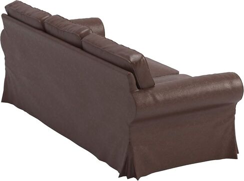 The Ektorp 3 Seat Sofa Cover Replacement Is Custom Made Compatible for IKea Ektorp Sofa Cover, an Ektorp Sofa Slipcover Replacement (New Black PU Leather) in Kuwait