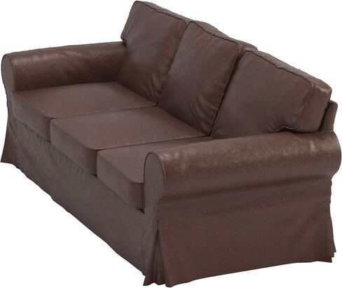 The Ektorp 3 Seat Sofa Cover Replacement Is Custom Made Compatible for IKea Ektorp Sofa Cover, an Ektorp Sofa Slipcover Replacement (New Black PU Leather) in Kuwait
