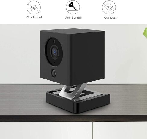 جراب VOMENC من السيليكون لكاميرا Wyze Cam Wyze Cam V2- يتضمن دعامة حائط سريعة - غطاء حماية من الخدش - حماية إضافية لكاميرا Wyze (عبوة واحدة، أسود) in Kuwait