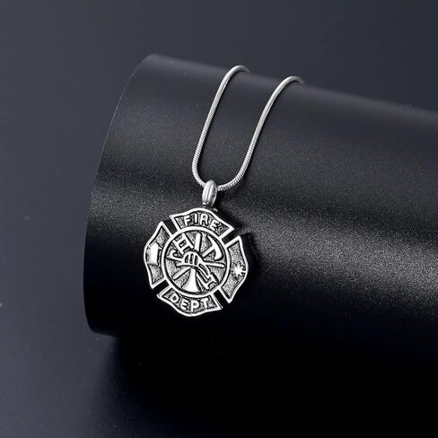 memorial jewelry Firefighter Fire Dept Round Cremation Pendant Cremation Jewelry for Ashes in Saudi Arabia