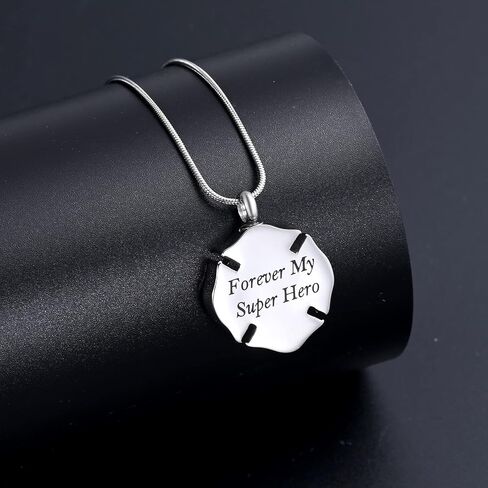 memorial jewelry Firefighter Fire Dept Round Cremation Pendant Cremation Jewelry for Ashes in Saudi Arabia