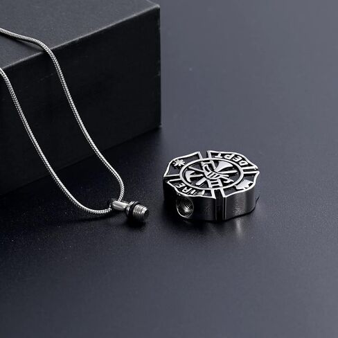 memorial jewelry Firefighter Fire Dept Round Cremation Pendant Cremation Jewelry for Ashes in Saudi Arabia
