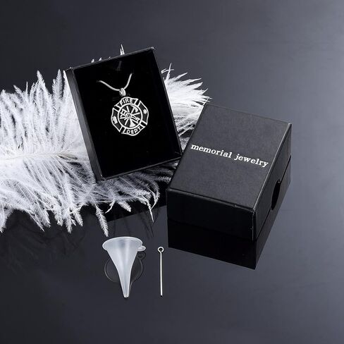 memorial jewelry Firefighter Fire Dept Round Cremation Pendant Cremation Jewelry for Ashes in Saudi Arabia