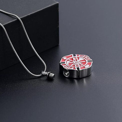 memorial jewelry Firefighter Fire Dept Round Cremation Pendant Cremation Jewelry for Ashes in Saudi Arabia