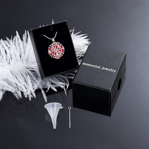 memorial jewelry Firefighter Fire Dept Round Cremation Pendant Cremation Jewelry for Ashes in Saudi Arabia