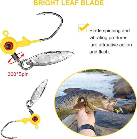 15 Pieces Fishing Jig Heads Kit Fishing Jig Head Hooks Jig Hook Lure Fishing Jigs with Plastic Box for Bass and Crappie in Saudi Arabia