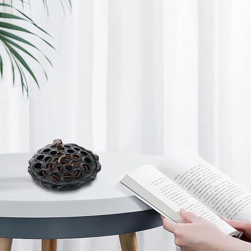 مبخرة من الزبسون، مبخرة داخلية من خليط معدني بتصميم بذور اللوتس العتيقة، للبخور المخروطي ولفائف البخور in Kuwait
