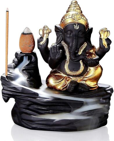 حامل بخور مصنوع يدويًا من السيراميك من OTOFY ، بخور مموج ، مباخر ، تمثال للبخور ، حاملي مخروط ، ديكور المنزل ، زينة تذكارية (غانيشا) in Kuwait