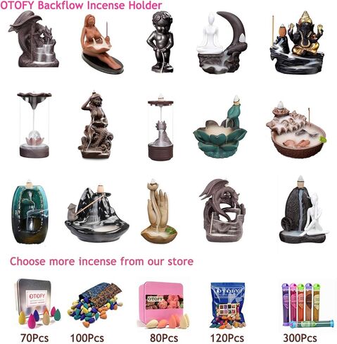 حامل بخور مصنوع يدويًا من السيراميك من OTOFY ، بخور مموج ، مباخر ، تمثال للبخور ، حاملي مخروط ، ديكور المنزل ، زينة تذكارية (غانيشا) in Kuwait