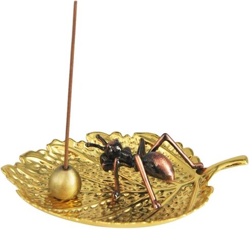 Incense Holder,Leaf Incense Holder for Sticks with One Ant Incense Stick Holder and One Cone Ash Catcher,Incense Burner Holder for Yoga Meditation and Home Décor in Kuwait