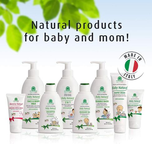 Natura House Baby Natural Diaper Cream - Light Natural Fragrance – Prevents Redness – Free From Harmful Substances – 97% Natural Origin, Made in Italy – Hypoallergenic, Dermatologist Tested, 3.38 oz. in Saudi Arabia