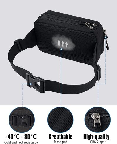 حزمة فاني كروس كبيرة من WATERFLY: حقيبة خصر رياضية للمشي وحزام وحزام وحقيبة الورك فاني حزمة فاني فانباك امرأة ورجل للمشي لمسافات طويلة والركض والجري in Kuwait