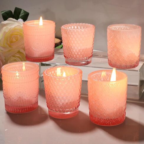 PhilaeEC 12pcs Red Votive Candle Holders, Glass Tealight Candle Holders, Candle Holders for Wedding Decorations, Table Centerpiece, Home Decor and Holiday Decor in Kuwait
