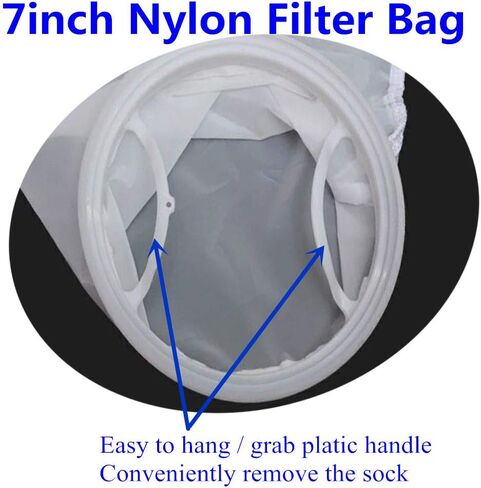 2Pack Nylon Mesh Filter Socks NMO 50 Micron - 7 Inch Ring by 18 Inch Long – Water Liquid Filter Bags for Aquarium, Industrial, Chemical (50 Micron 7 x 18 Inch Nylon) in Saudi Arabia