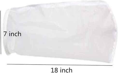 2Pack Nylon Mesh Filter Socks NMO 50 Micron - 7 Inch Ring by 18 Inch Long – Water Liquid Filter Bags for Aquarium, Industrial, Chemical (50 Micron 7 x 18 Inch Nylon) in Saudi Arabia