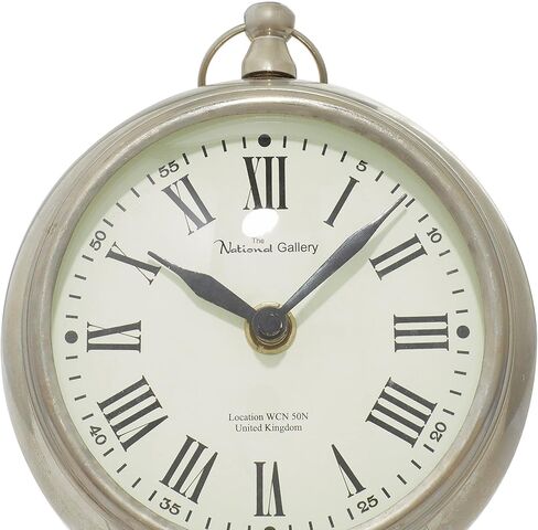 Deco 79 Stainless Steel Clock with Ring Top, 6" x 3" x 7", Silver in Saudi Arabia