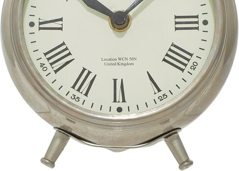 Deco 79 Stainless Steel Clock with Ring Top, 6" x 3" x 7", Silver in Saudi Arabia