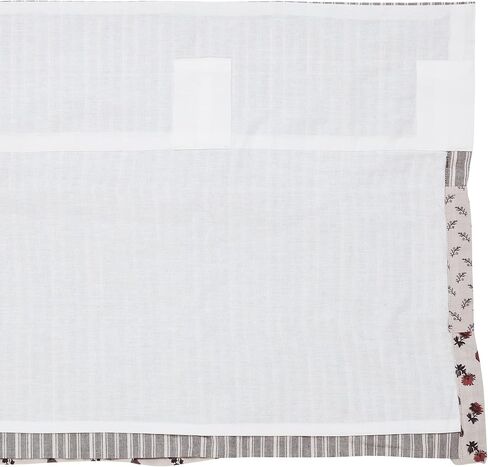 VHC Brands, Florette Ruffled Patchwork Curtain Valance, Brown, 16x60 in Saudi Arabia