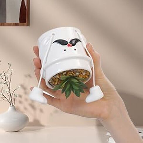نباتات عصارية اصطناعية، نباتات صناعية صغيرة في الاصيص، نباتات عصارية مرحة للمكتب مع ارجل معلقة لطيفة، نباتات اصطناعية لديكور المنزل الداخلي والمكتب والحمام وغرفة النوم والرفوف in Kuwait