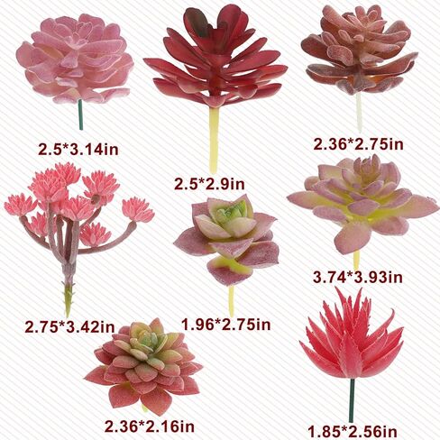 نباتات عصارية اصطناعية من Augshy، 16 حزمة من النباتات المزيفة نباتات عصارية صناعية صغيرة للحرف اليدوية، تشكيلة في أرفف غرفة المعيشة ذات الأزهار الوردية المتجمعة لتزيين غرفة النوم والحديقة والخارجية in Kuwait