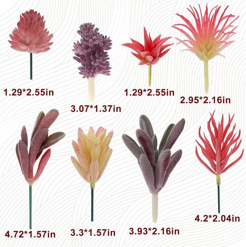 نباتات عصارية اصطناعية من Augshy، 16 حزمة من النباتات المزيفة نباتات عصارية صناعية صغيرة للحرف اليدوية، تشكيلة في أرفف غرفة المعيشة ذات الأزهار الوردية المتجمعة لتزيين غرفة النوم والحديقة والخارجية in Kuwait