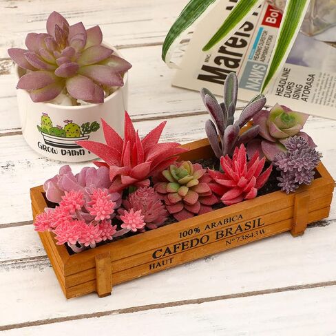 نباتات عصارية اصطناعية من Augshy، 16 حزمة من النباتات المزيفة نباتات عصارية صناعية صغيرة للحرف اليدوية، تشكيلة في أرفف غرفة المعيشة ذات الأزهار الوردية المتجمعة لتزيين غرفة النوم والحديقة والخارجية in Kuwait