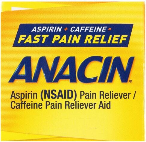 ANACIN Fast Pain Relief Pain Reducer Aspirin Tablets, 100 Tabs (Pack of 6) in Saudi Arabia