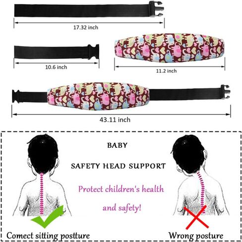 ZYNQACC 2PCS Baby Car Seat Head Support,Toddler Safety Car Seat Sleep Nap Aid Positioner Strap Belt Neck Protection Belt for Children and Kids(Pink, Blue) (Blue) in Saudi Arabia