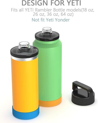 غطاء Chug لزجاجة Yeti Rambler 18 أونصة، 26 أونصة، 36 أونصة، 64 أونصة، ملحقات غطاء غطاء بديل Chug متوافقة مع جميع نماذج زجاجات Yeti Rambler (مدمجة) in Kuwait