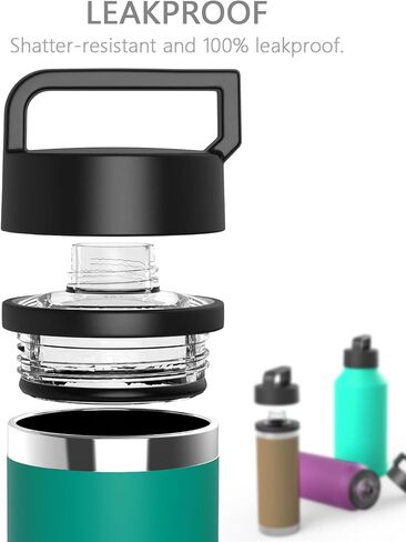 غطاء Chug لزجاجة Yeti Rambler 18 أونصة، 26 أونصة، 36 أونصة، 64 أونصة، ملحقات غطاء غطاء بديل Chug متوافقة مع جميع نماذج زجاجات Yeti Rambler (مدمجة) in Kuwait