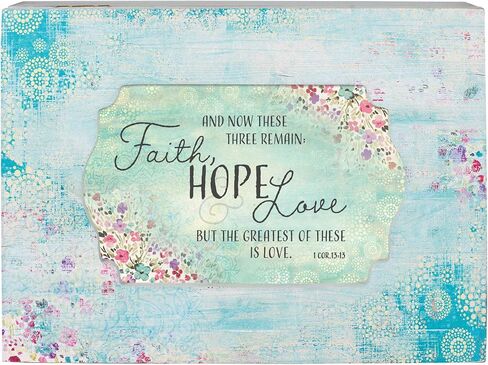 Cottage Garden Faith Hope Greatest is Love Aqua Medallion Decoupage Music Box Plays How Great Thou Art in Saudi Arabia