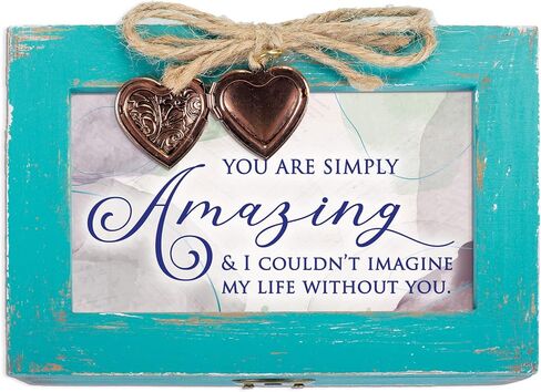 Cottage Garden You are Amazing Weathered Teal Petite Locket Music Box Plays Tune You are My Sunshine in Saudi Arabia