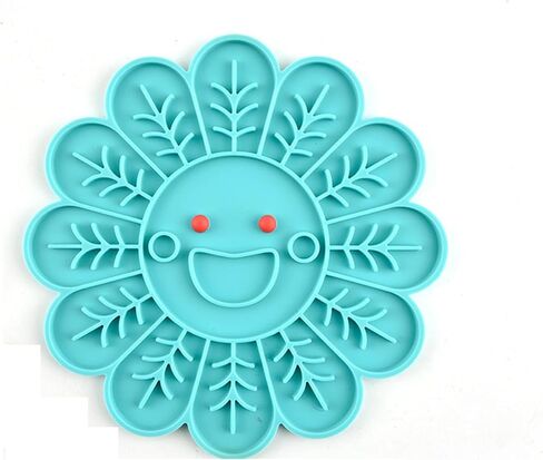 Sniffr Lick N Play Mat for Dogs Cat with Suction Cup, Food-Grade Silicone, Dog Food Mat, Slow Feeding Mat, Perfect for Bathing, Grooming, Training (Flower Shape) in Saudi Arabia