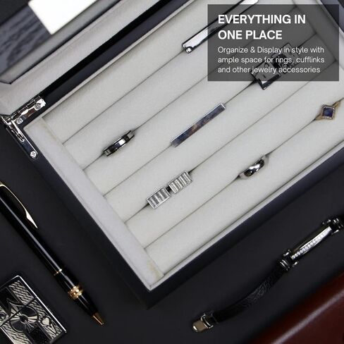 ديكورباي حافظة من الخشب الاسود لتنظيم ازرار الاكمام والخواتم (موغول) in Kuwait