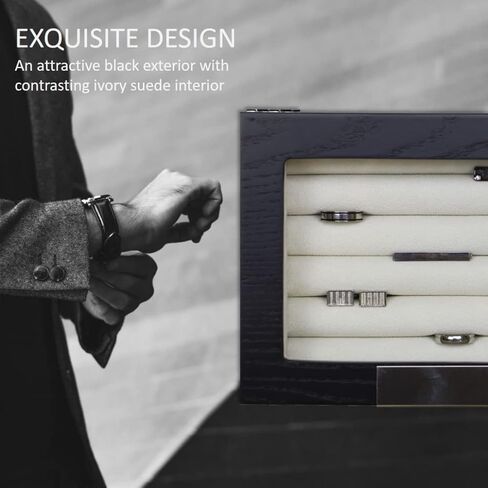 ديكورباي حافظة من الخشب الاسود لتنظيم ازرار الاكمام والخواتم (موغول) in Kuwait