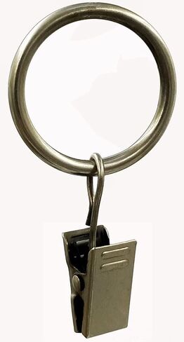 56 Pcs Metal Curtain Rings with Clip,1 in Inner Diameter,Metal Drapery Rings with Clips,Curtain Hangers Clips,Fits Up Diameter 5/8 Rod (56, Antique Bronze) in Kuwait