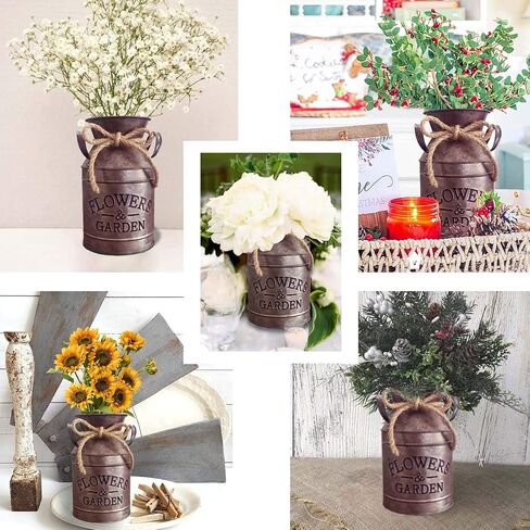 Bronze Farmhouse Decoration Vase for Dried Flowers Rusty Country Style Home Decor, Gifts, Outdoor or Centerpiece Decoration in Saudi Arabia