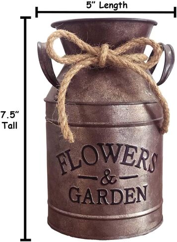 Bronze Farmhouse Decoration Vase for Dried Flowers Rusty Country Style Home Decor, Gifts, Outdoor or Centerpiece Decoration in Saudi Arabia
