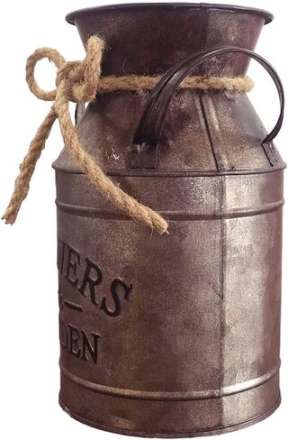 Bronze Farmhouse Decoration Vase for Dried Flowers Rusty Country Style Home Decor, Gifts, Outdoor or Centerpiece Decoration in Saudi Arabia