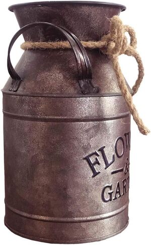 Bronze Farmhouse Decoration Vase for Dried Flowers Rusty Country Style Home Decor, Gifts, Outdoor or Centerpiece Decoration in Saudi Arabia