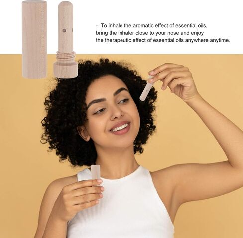 Beaupretty Aromatherapy Inhaler Wooden Essential Oil Nasal Inhalers Fragrance Sniffing Tube Empty Fragrance Oil Sticks for Essential Oil Aromatherapy Fragrance Oil in Saudi Arabia