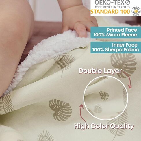 HAMUR Ultra-Soft Fleece Sherpa Baby Blanket for Boys & Girls (30x40 inches) Reversible Heavenly Plush Minky Toddler Blankets Unisex, Warm Fuzzy Baby Crib Blanket for Newborns, Infants, Nursery in Kuwait