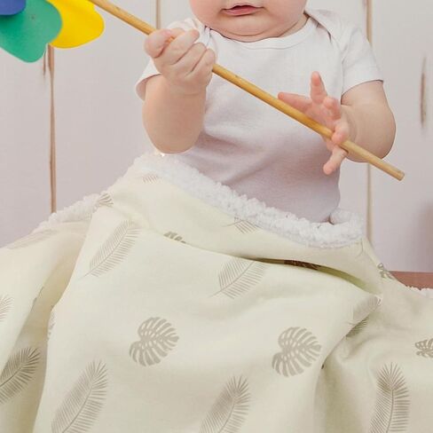 HAMUR Ultra-Soft Fleece Sherpa Baby Blanket for Boys & Girls (30x40 inches) Reversible Heavenly Plush Minky Toddler Blankets Unisex, Warm Fuzzy Baby Crib Blanket for Newborns, Infants, Nursery in Kuwait