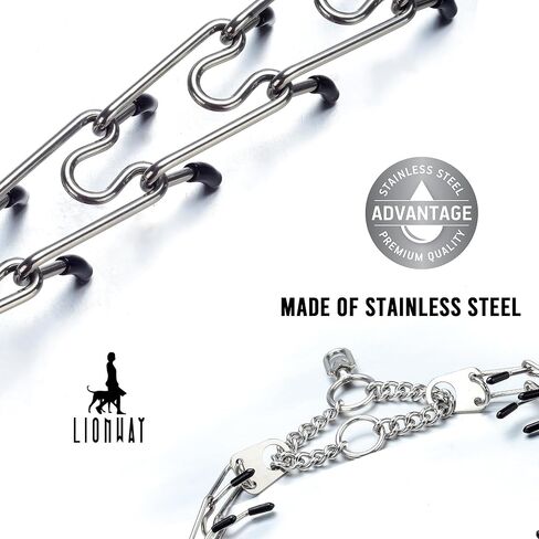 LionWay Dog Chain Collar with Quick Pelease Buckle Silver Dog Training Collars No Pull Martingale Collar Stainless Steel Metal Chain Collar for Large Medium Small Breeds Dogs in Kuwait