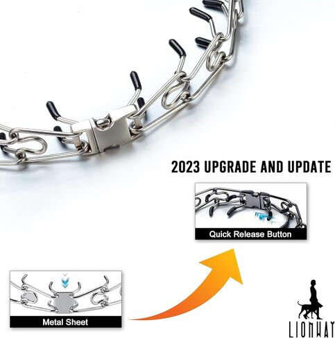 LionWay Dog Chain Collar with Quick Pelease Buckle Silver Dog Training Collars No Pull Martingale Collar Stainless Steel Metal Chain Collar for Large Medium Small Breeds Dogs in Kuwait