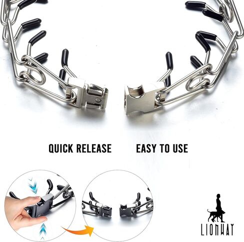 LionWay Dog Chain Collar with Quick Pelease Buckle Silver Dog Training Collars No Pull Martingale Collar Stainless Steel Metal Chain Collar for Large Medium Small Breeds Dogs in Kuwait